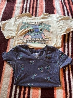 Disney Stitch Short Sleeve Tees - White & Navy